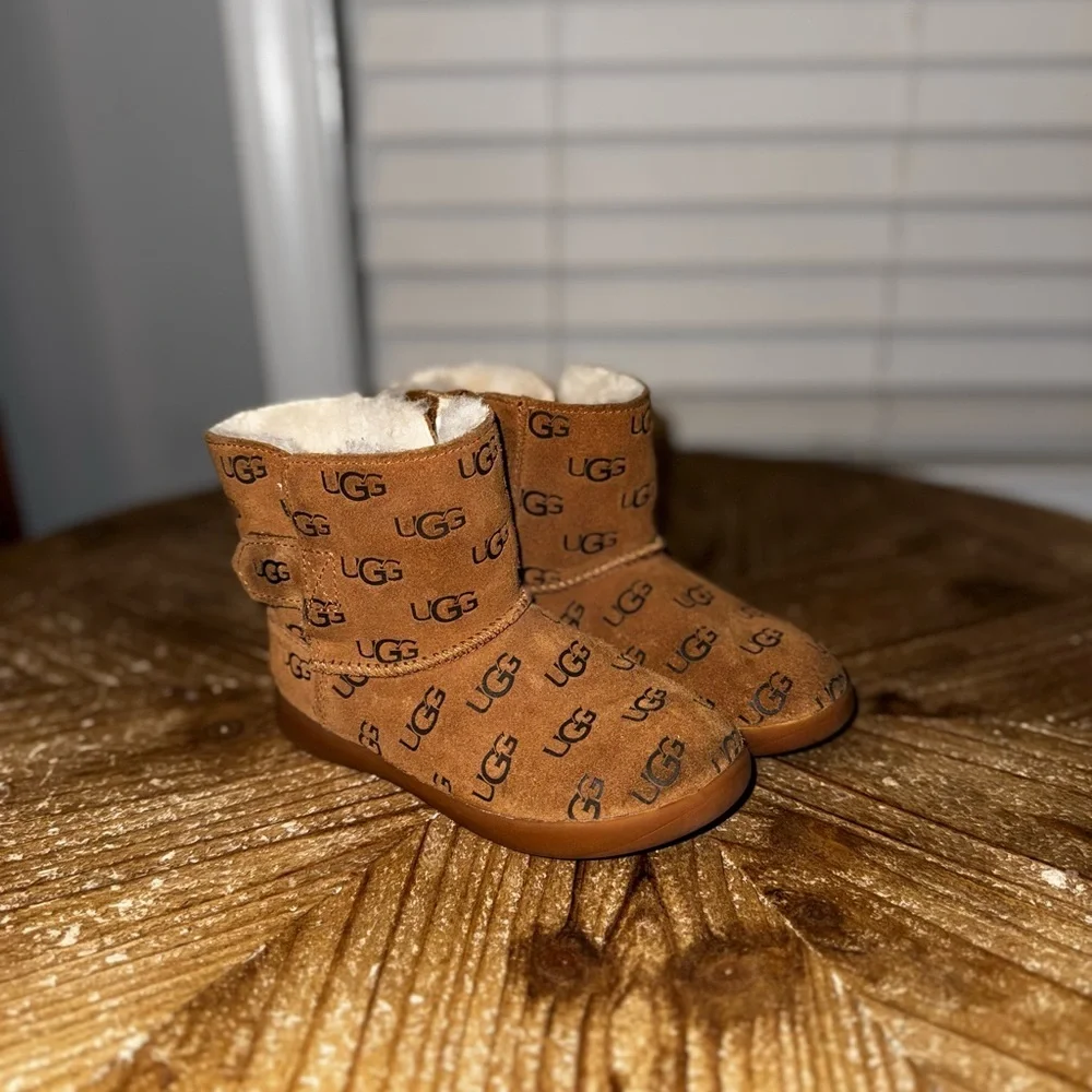 UGG Brown Logo Suede Boots - Picture 3 of 6